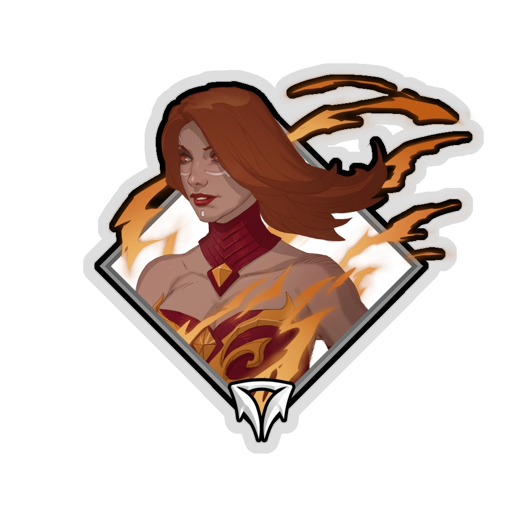Gold Crownfall Sticker - Lina